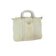 Prada Vintage Pre-owned Nylon handvskor Beige, Dam