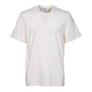 Msgm Ikonisk Vit Crew-Neck T-shirt White, Herr