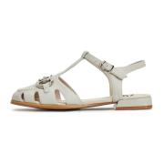 Cesare Gaspari Modern platt sula sandaler - Beige Beige, Dam