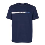 Paul & Shark Logo Print Bomull T-shirt Regular Fit Blue, Herr