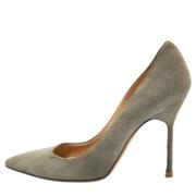 Manolo Blahnik Pre-owned Pre-owned Mocka klackskor Gray, Dam