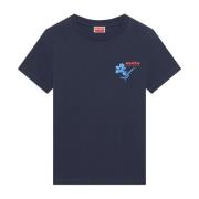Kenzo Ritade Blommor T-shirt Blue, Dam