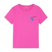 Kenzo Ritade Blommor T-shirt Pink, Dam