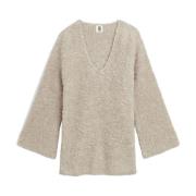 By Malene Birger Wide-Sleeve Alpaca Wool-Blend Sweater Beige, Dam