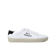 Saint Laurent Vit Läder Låg-Top Sneaker White, Herr
