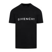 Givenchy Svart Logo T-shirt Rund Hals Kort Ärm Black, Herr