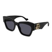 Gucci Fyrkantiga solglasögon Trendy Urban Style Black, Unisex