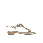 Alma EN Pena Platt sandal med strass Yellow, Dam