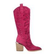 Alma EN Pena Glitter Cowboy Boot med klack Pink, Dam