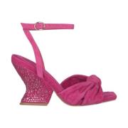 Alma EN Pena Rhinestone Curved Heel Sandal Pink, Dam