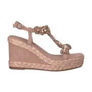 Alma EN Pena Vävd Kilklack Sandal Pink, Dam