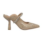 ALMA EN PENA Elegant Slingback-sko med Rhinestone-detaljer Beige, Dam