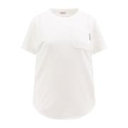 Brunello Cucinelli Ikoniskt Juvel Bomull T-Shirt White, Dam