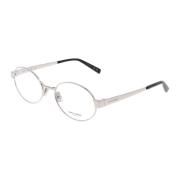 Saint Laurent Rund Metallram Glasögon Gray, Unisex