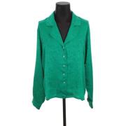 Yves Saint Laurent Vintage Pre-owned Silke toppar Green, Dam