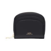 A.p.c. Demi Lune Mini Compact Wallet Black, Dam