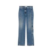 IRO Högmidjade Faded Jeans Cargo Ficka Blue, Dam
