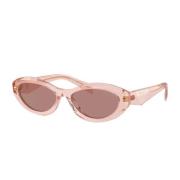 Prada Minimalistiska ovala solglasögon Symbole design Pink, Dam