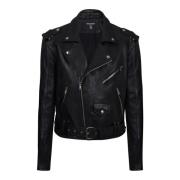 Balmain Kalvskinn bikerjacka Black, Herr