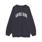 Anine Bing Oversize College Sweatshirt Faded Black Black, Dam