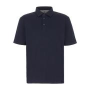 Brunello Cucinelli Klassisk Polo Skjorta för Män Blue, Herr