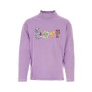 ERL Lila Bomull T-shirt med Brodyr Purple, Dam