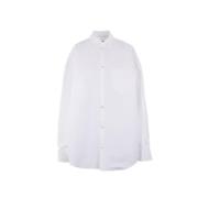 Balenciaga Oversized skjortjacka i bomull White, Dam