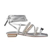 Alma EN Pena Grekisk stil Knotted Strap Sandal Gray, Dam