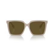 Burberry Fyrkantiga solglasögon med bruna linser Beige, Unisex