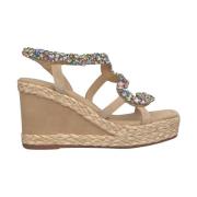 Alma EN Pena Flätad klack sandal Beige, Dam