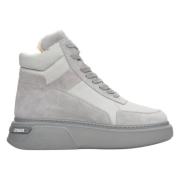 Estro Grå Suede High-top Vintersneakers Gray, Dam