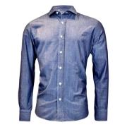 Salvatore Piccolo Vintage Denim Skjorta, Handgjord i Italien Blue, Her...