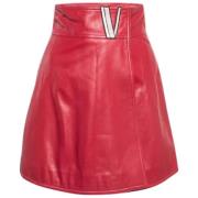 Valentino Vintage Pre-owned Laeder nederdelar Red, Dam