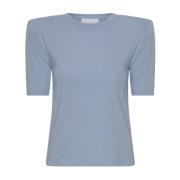 Remain Birger Christensen Klassisk Bomull T-shirt Blue, Dam