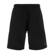 Kenzo Stiliga Svarta Bomulls Bermuda Shorts Black, Herr