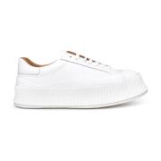 Jil Sander Vita lädersneakers White, Herr