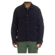 C.p. Company Blå Nylon Overshirt med Broderad Logga Blue, Herr