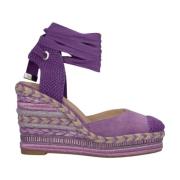 Alma EN Pena Flätad kil sandal med dekorationer Purple, Dam