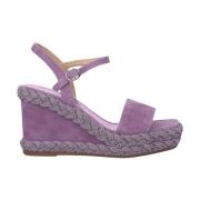 Alma EN Pena Flätad Kilklack Sandal Purple, Dam