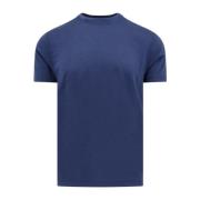 Tom Ford Blå T-shirt Crew-neck Broderad logotyp Blue, Herr