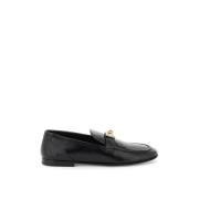 Dolce & Gabbana Läder Loafers med Guld Logo Plakett Black, Herr