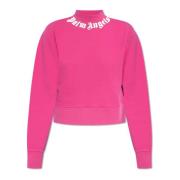 Palm Angels Hög Hals Sweatshirt Pink, Dam