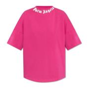 Palm Angels T-shirt med logotyp Pink, Dam