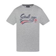 Schott NYC Bomullssignatur T-shirt - Tyron Gray, Herr