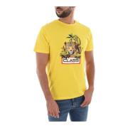 Cavalli Class Gul Logo Print T-shirt Yellow, Herr