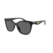 Emporio Armani Stiliga svarta solglasögon med mörkgrå linser Black, Da...
