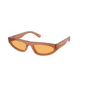 Miu Miu Brun Ram Gul Linssolglasögon Brown, Unisex