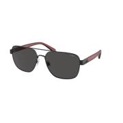 Polo Ralph Lauren Stiliga solglasögon med mörkgrå linser Black, Unisex