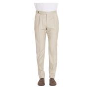 PT Torino Gentleman Fit Ull-Siden-Linne Byxor Beige, Herr