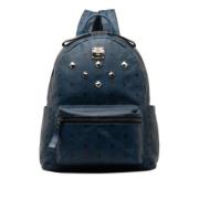 MCM Pre-owned Pre-owned Canvas ryggsckar Blue, Dam